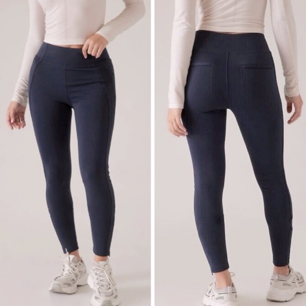 NEW ATHLETA DELANCEY DARK BLUE SKLYLINE TIGHT LEGGINGS SIZE SMALL P